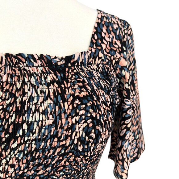 Lovestitch Floral Maxi Dress Square Neck Flutter Sleeve Multi Size Small NWT - Picture 4 of 14